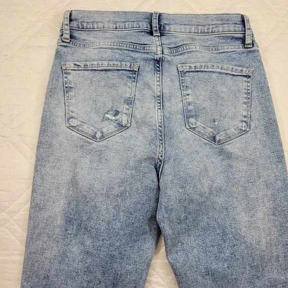 a.n.a high rise‎ straight distressed blue jeans size 6 - Picture 7 of 7